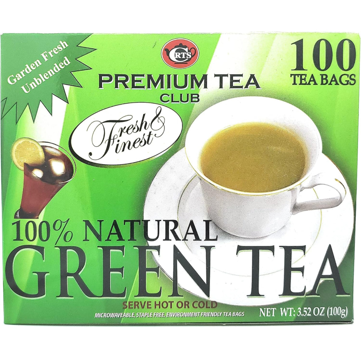100% natural green tea (100 teabags)