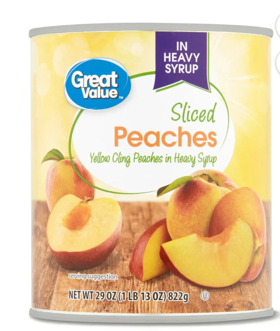 Great value Sliced Peaches in heavy syrup